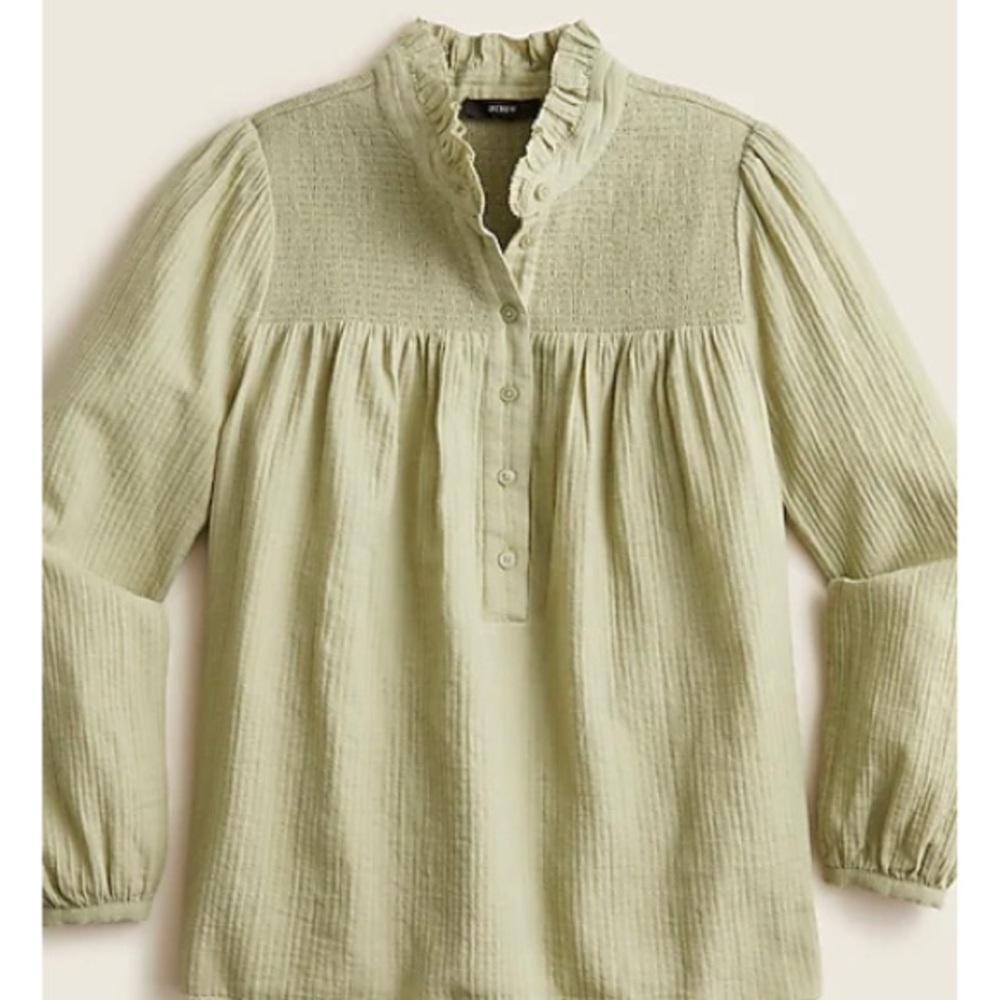 J. Crew Long-sleeve soft gauze garden top